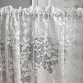 Miniatyrbillede 2 af 5: Hvid blonde kort gardin til køkkenvindue Jacquard Floral Sheer