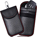 Miniatyrbillede 1 af 5: Anti RFID Signal Faraday Pouch Bag, 2 Pack Carbon Fiber Car Key Signal Blocking Pouch