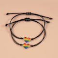 Miniatyrbilde 4 av 5: Regnbue Stripe Pride Armbånd Justerbar Håndlaget Flettet Armbånd