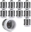10x Sockeladapter - 10x E40 till E27 Sockelomvandlare - E27 Bas Lamp Holde