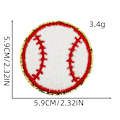 Miniatyrbillede 2 af 4: 4 stk. Baseball-patch, 2,32\"x2,32\" Baseball stryge på/sy på patches DIY Embr