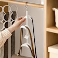 Miniatyrbillede 4 af 5: Håndtaske Opbevaringsholder 38,6 x 7,1 x 4,2 cm Justerbar Slips Holder Slips Stativ Krog Bøjle Organizer, Håndtaske Holder, 360 Graders Rotation Multifunktion