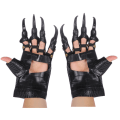 Miniatyrbillede 2 af 5: Halloween Kostume Pote Handsker Lange Negle Sorte Fest Handsker