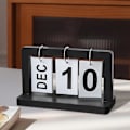 Miniatyrbilde 5 av 5: Evigvarende skrivebordskalender i tre, stående stor skjerm, bryllup, daglig stående kalender for kontor hjemmeinnredning 19,5 x 8 x 12 cm