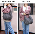 Miniatyrbillede 2 af 5: Kvinder Lærred Håndtasker Totes Vintage Crossbody Tasker