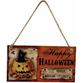 Miniatyrbild 1 av 4: Hainice Halloween Träskylt Dörr Väggdekorationer Prydnader Par