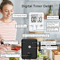 Miniatyrbillede 5 af 5: 4-pak køkkentimere - Digital timer med magnet - Nedtællingstimer