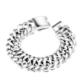Miniatyrbillede 5 af 5: Trendy for- og bagside titanium stål armbånd Dominerende herre bred version støbt armbånd