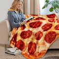 Miniatyrbillede 2 af 5: Kreativ blød varm flanel tortilla pizza tæppe rund form lavash uld sofa plaid plys sengetæppe vinter tæppe