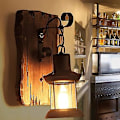Pikkukuva 5 / 5: Massiivipuinen taotun raudan seinävalaisin Retro Industry Wall Sconce Glas