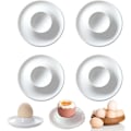 Miniatyrbilde 1 av 5: 4 Stk. Porselen Eggkopp Eggeholder, Hvit Keramisk Eggkopp, Frokost Eggkoppbrett, Egnet for Hjemmekjøkken Restaurant Baking (Hvit)