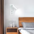 Miniatyrbillede 2 af 5: Væglamper Soveværelse Led Væglampe Indendørs Trappe Væglampe Hovedgærdekontakt/led 3w Cree Cob/korridor Garager Hoteller 360 Graders Rotation Hvid