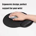 Miniatyrbild 4 av 5: Tangentbords handledsstöd kit, Ergonomisk musmatta med handledsstöd Halkfri matta Memory Foam Musmatta Skrivbordstillbehör för dator, Laptop (Svart)