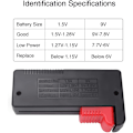 Miniatyrbild 5 av 5: BT-168 Universal Batteritestare, Analog Batteritestare Batterikontroll, Batterilivslängdstestare, för AA, AAA, C, D, 9V, 1.5V, Knappcellsbatterier