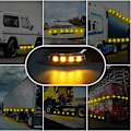 Miniatyrbilde 5 av 5: 10 stk ravgule sidemarkerlys, DC 12V-24V LED sidemarkerlys indikator