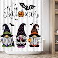 Miniatyrbillede 5 af 5: 72\" x 72\" Happy Halloween Bruseforhæng til Badeværelsessæt Efterår Efterår Græskar  Edderkoppespind Hjem Badekar Dekorationer
