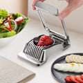 Miniatyrbild 2 av 5: Äggskivare i Aluminium och Klippor, Rektangulär Äggskivare för Löskokta Ägg Tål Maskindisk, Tomatskivare för Runda och Ovala Ägg