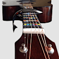 Miniatyrbild 4 av 5: Gitarr Capo för elektrisk klassisk gitarr Ukulele zinklegering fjäder svart,