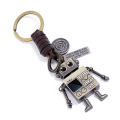 Miniatyrbillede 1 af 5: JewelBeauty Mini Robot Nøglering Kreativt Design 3D DIY Metal Bevægelig Dekoration Læder Nøglering Nøgle Dekoration Nøglering Læder Nøglering Gave til Mænd og Kvinder