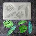 Miniatyrbillede 3 af 5: 1 stk. Tropisk Palme Monstera Blade Silikone Fondant Form Plante Kage Bage Isform