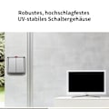 Miniatyrbilde 4 av 5: Universell vanntett bryter for utendørs, hage, balkong, IP66, dobbel bryter IP66, nominell effekt 20A (2-veis)