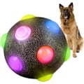 Pikkukuva 1 / 3: Valaiseva koiran pallo, 4 tuuman LED-vilkkuva piikki lemmikkipallo, purentakestävä Jolly Ball -koiran lelu, valaiseva lemmikkikoiran pallo squeaky-vilkkuvalla