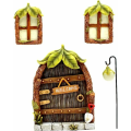 Miniatyrbillede 1 af 5: Miniature hus vindue og dør, miniature fe træ dekorationer