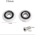 Miniatyrbilde 2 av 5: Set med 8 erstatningshjul for dusjdør med 19 mm diameter