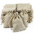 Miniatyrbilde 1 av 3: Jutepose, liten stoffpose, linpose 100 PCS, jute lerretspose godteripose lavendel bryllupspose liten gavepose smykkegavepose (100 PCS 10*