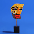 Miniatyrbild 5 av 5: Färgglad skulptur av mänskligt ansikte, konstnärlig staty av mänskligt ansikte, kreativ staty av mänskligt ansikte i harts, abstrakt dekoration
