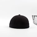 Miniatyrbillede 1 af 4: Mænd Retro Hat cap Sailor Cap Beanie Rolled Cuff, 1 stk - sort