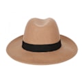 Miniatyrbilde 5 av 5: Filthatte Trilby, Justerbar Størrelse Varmt Fedorahatt, Unisex Manhattan Hatt, Kort Kant Kubansk Hatt med Bånd