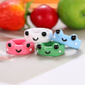 Miniatyrbilde 3 av 5: 4 stk. Frose ringer for kvinner, Smiley face Evil eye ring Resin fargerik dyr Finge