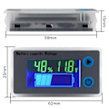 Miniatyrbillede 4 af 5: 10-100V LCD Multifunktions Batterikapacitets Voltmeter Temperaturdisplay Monitor (12V)