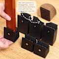 Miniatyrbilde 3 av 5: Sett med 4 sengebeinhevere 5 CM for bord, stol, sofa, møbelhevere justerbar bredde 1-5 CM, svart