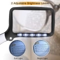 Miniatyrbillede 3 af 5: Rektangulær læseforstørrelsesglas med 5 LED-lys, 2 intensitetstilstande