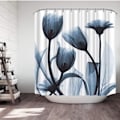 Miniatyrbillede 5 af 5: Elegant Tulipan Blå Blomst Polyester Stof Bruseforhæng Design