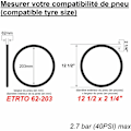 Miniatyrbilde 3 av 3: Innerslange 12 1/2 x 2 1/4 (62-203) Schrader ventil vinklet universal sykkel motorsykkel moped