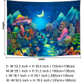 Miniatyrbillede 5 af 5: Blacklight Skov Træer Gobelin UV Reaktiv Svampe Gobelin Fantasy Stjernehimmel Nat Gobelin Trippy Neon Planter Gobelin Mystisk Bjerglandskab Vægophæng til Soveværelse