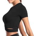 Miniatyrbillede 5 af 5: Kvinde Rund Hals Crop Top Mave Kryds Langærmet eller Kortærmet S
