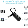 Miniatyrbilde 5 av 5: Splitterkabel, RJ45 hann til 3 hunn RJ45 nettverks-LAN-forlengelseskabel Ada