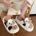 Miniatyrbild 4 av 5: Söta tecknade koslippers Anit-Slip Hemtofflor Inomhus Mjuk Tjock Sula Bekväm Djur Mute Ko Linne Slides Dam Slip on Skor (Storlek: 38-39)