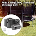 Miniatyrbillede 5 af 5: 6 stk. trampolin stangdæksler, 1,25\" diameter, til fladt stålplade