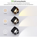 Miniatyrbilde 3 av 5: Innendørs vegglampe, 3 nivåer lysstyrke og 3 temperaturer berøring LED vegglampe, 360° rotasjon vegglampe, veggmontert sengelampe USB-lading vegglamper soverom stue gang - Svart