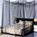 Miniatyrbilde 4 av 5: Myggnetting, King Size Fire Corner Post Canopy Gardiner for Sing