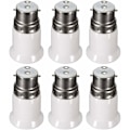 Miniatyrbilde 1 av 5: B22 til E27 Adapter Socket for LED-pære, AC 230V, Konverteringsadaptere for å endre fra B22 til E27, Bajonett-skruesockel, Sett med 6