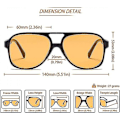 Pikkukuva 2 / 5: Vintage Retro 70-luvun Aurinkolasit Naisille ja Miehille Klassiset Suuret Neliömäiset Aviator-Kehykset Uv400 Trendikkäät Oranssit Lasit