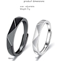 Miniatyrbild 2 av 5: Statement Ring för Par Bamburing för Kvinnor Män Justerbar W