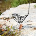 Miniatyrbillede 2 af 5: Have Dekoration Fugl Smedejernsdyr Figurer Metal Samleobjekt Statue til Hjem Have Dekoration (Sort),0.07kg