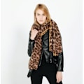 Miniatyrbild 3 av 5: Dam Echarpe Vinter Varm Kashmir Pashmina Sjal Wrap Leopard Tryckt Lång Halsduk Halsvärmare